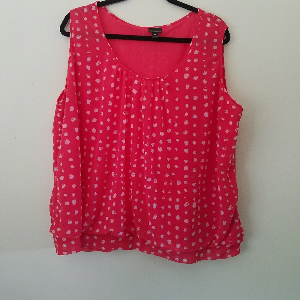 Worthington Woman Polka Dot Tank Top Blouse